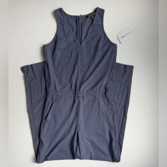 Athleta Brooklyn Textured Jumpsuit Blue Size 0 NWT - Picture 2 of 4